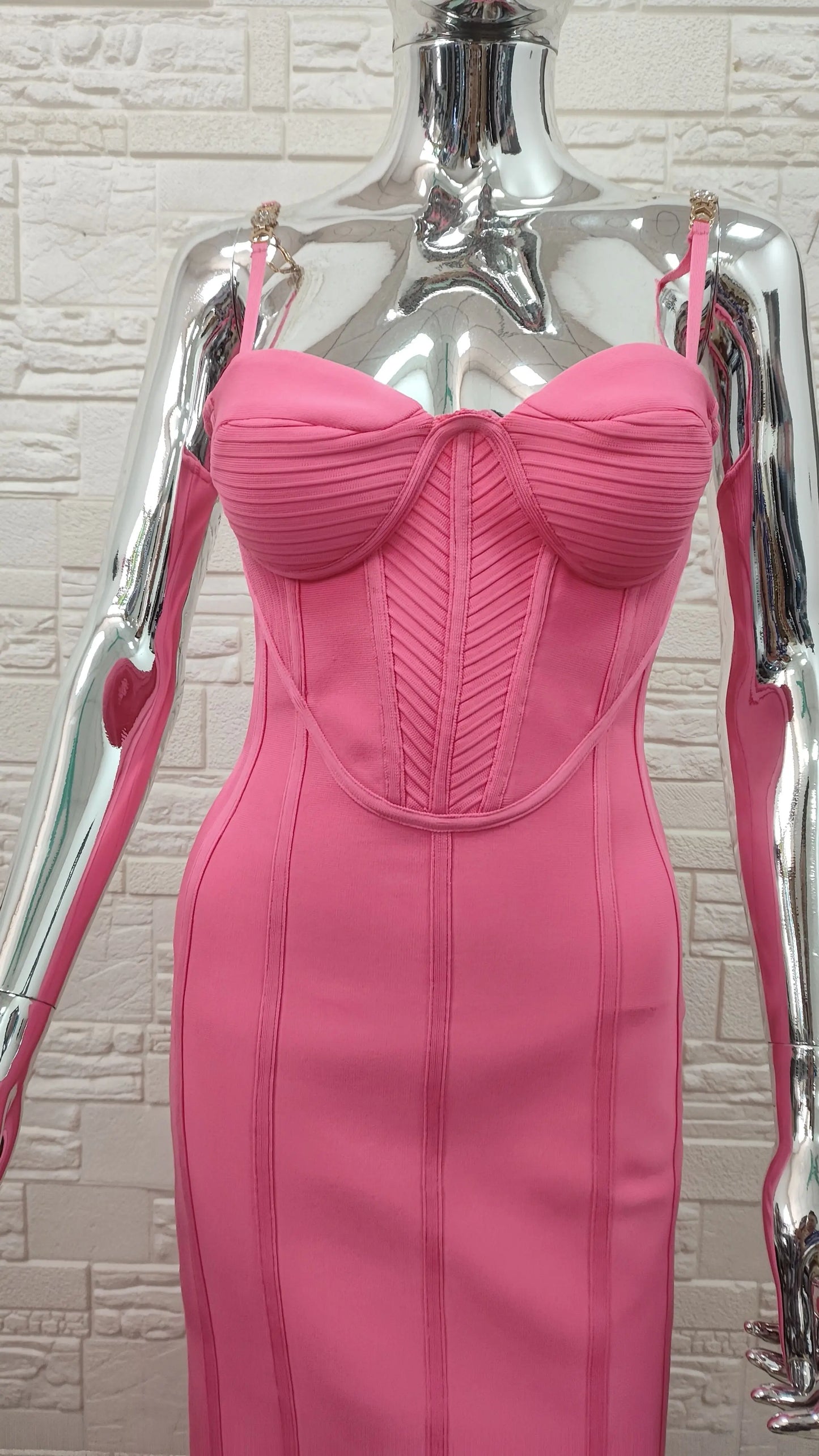Alexia Bandage Midi Dress- Pink