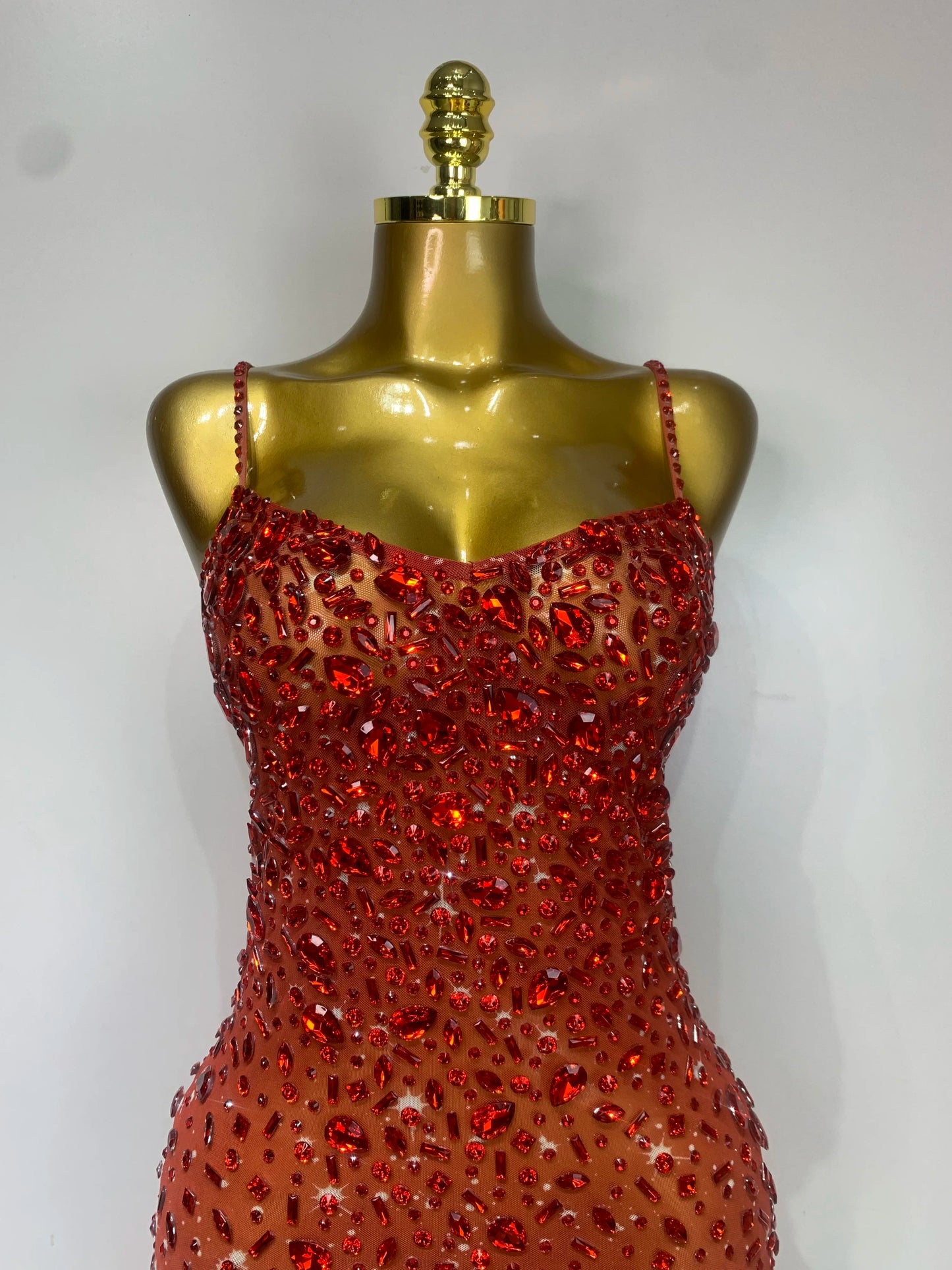 Zoey Rhinestone Mesh Maxi Dress