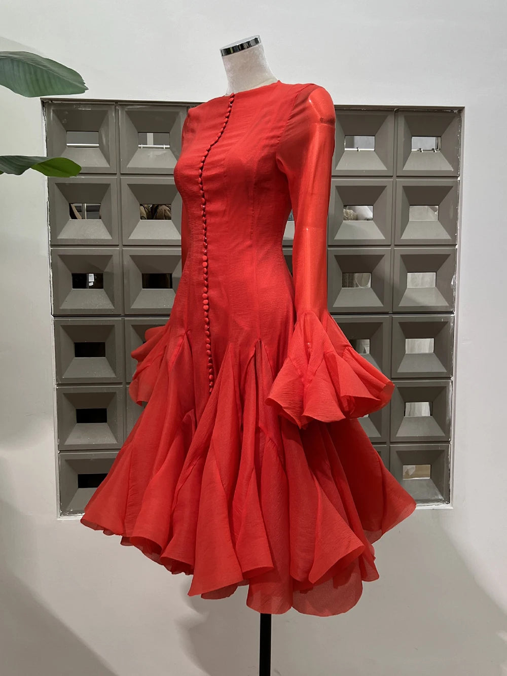 Lory Peated Flare Midi Dress