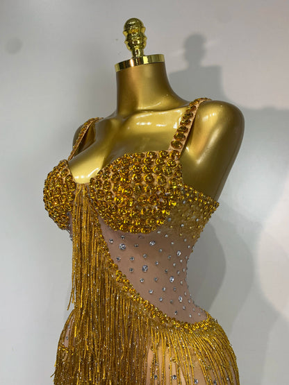 Maxine Tassel Mesh Maxi Dress