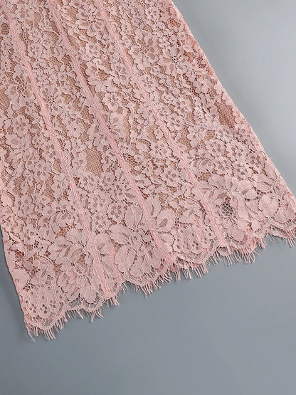 Floral Lace Bodycon Maxi Dress