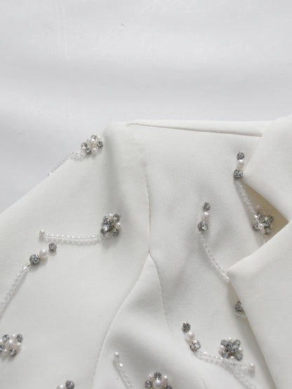 Chic Beaded Blazer Pants Set