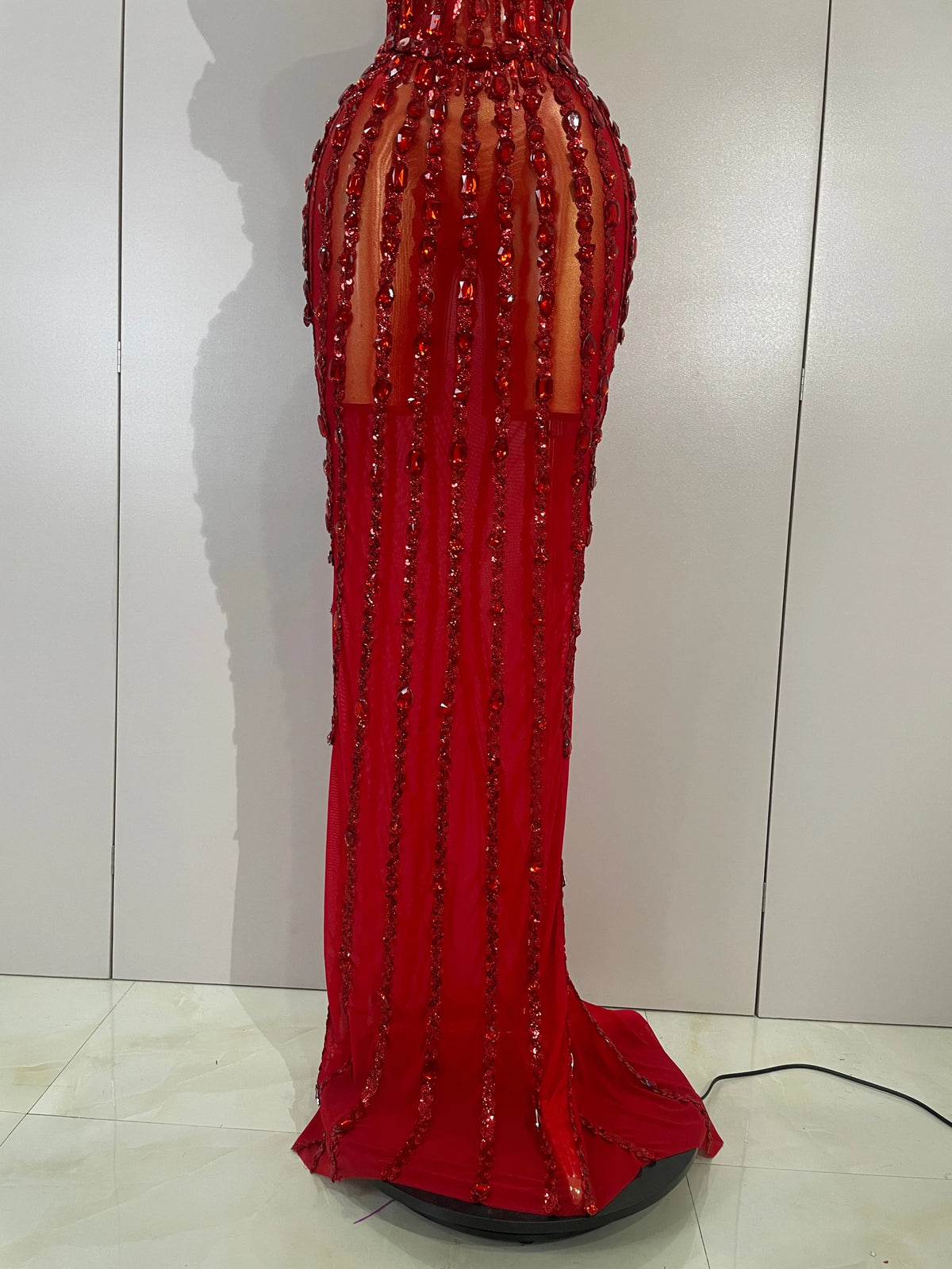 Atacia Elegant Mesh Maxi Dress