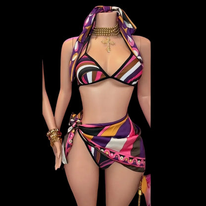 Nevis Bikini Print Set