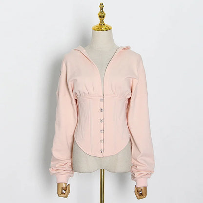 Hoodie Bandage Corset Jacket