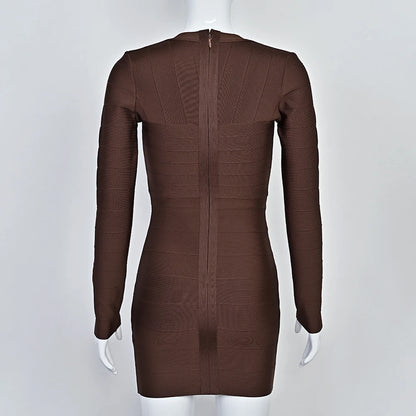 Plunge V Neck Bandage Mini Dress