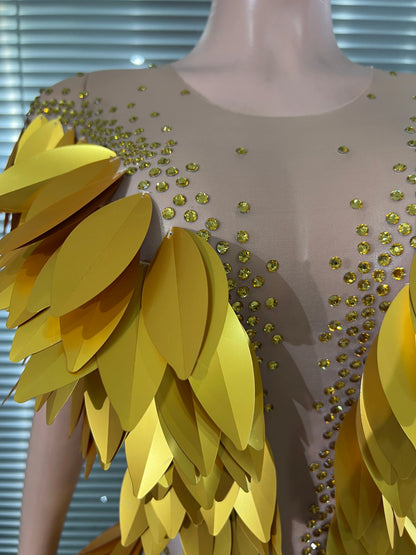 Hot Leaf Sequins Mini Dress