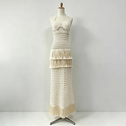 Dolores Knitted Fringe Maxi Dress