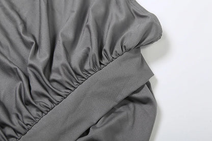 One Shoulder Ruched Skirt Set