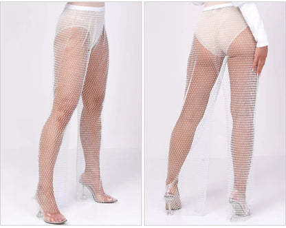 Sparkle Diamante Fishnet Trouser