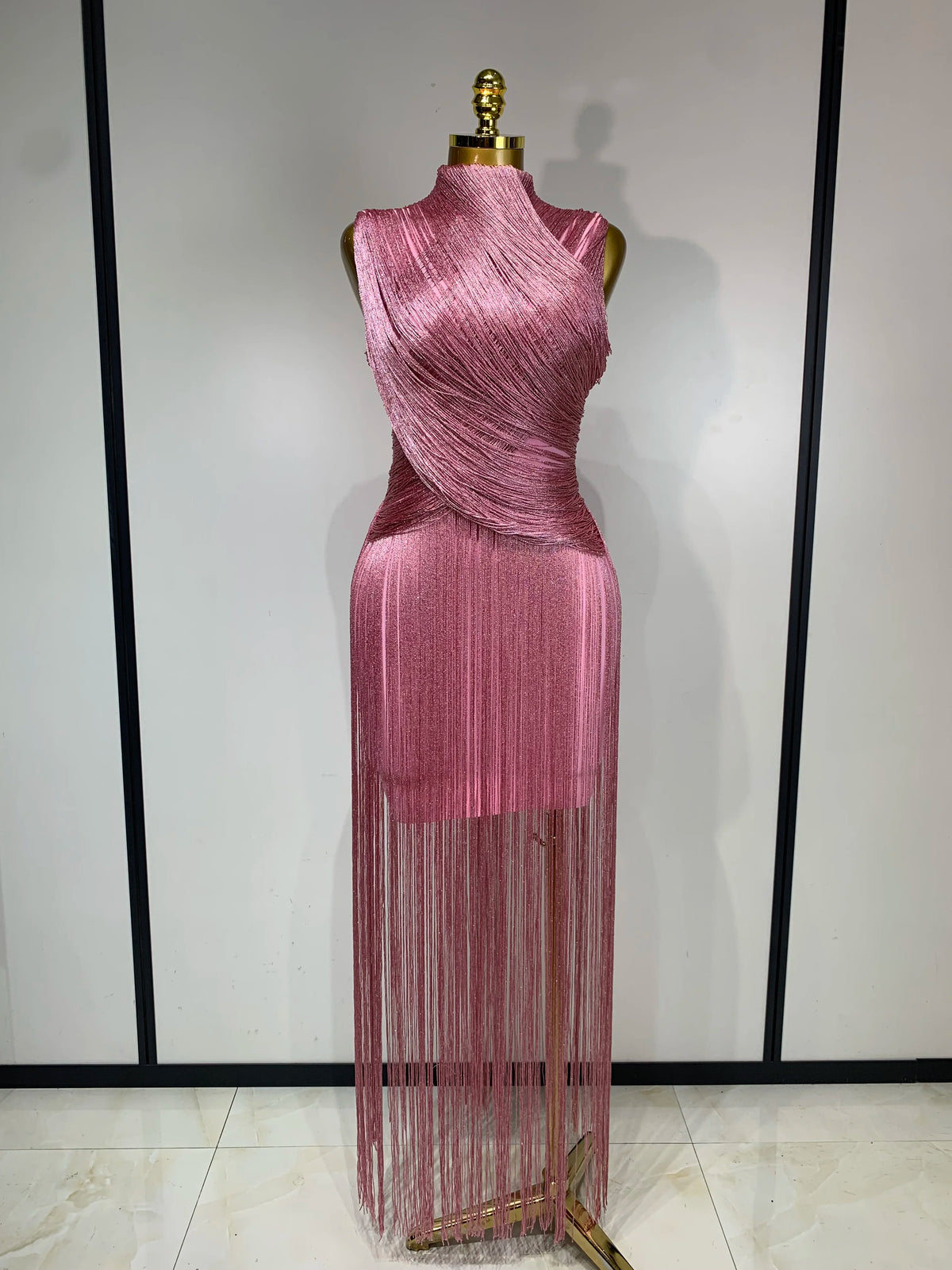 Izabella Tassel Bandage Maxi Dress