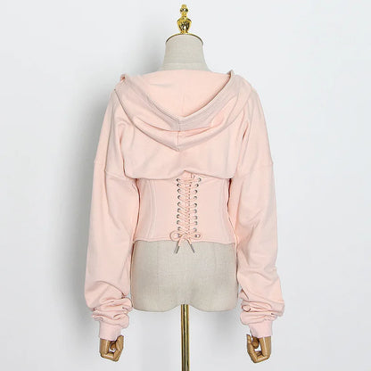 Hoodie Bandage Corset Jacket