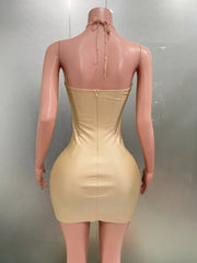 Sparkly Rhinestone Mesh Mini Dress