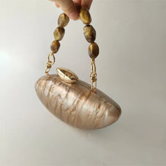 Shell Pearl Marble Clutch Purse