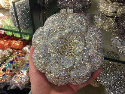 Floral Crystal Clutch Purse