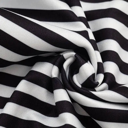 Deep V-Neck Striped Romper