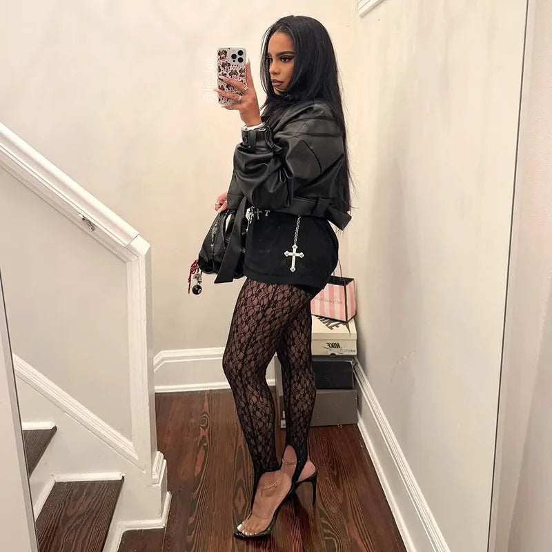 Sheer Lace High Waist Trouser