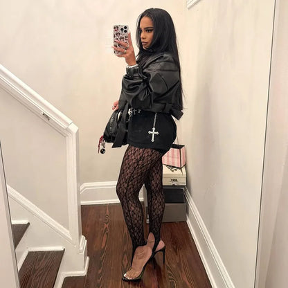 Sheer Lace High Waist Trouser