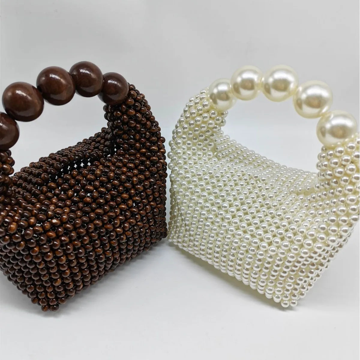 Wooden Bucket Beaded Bag