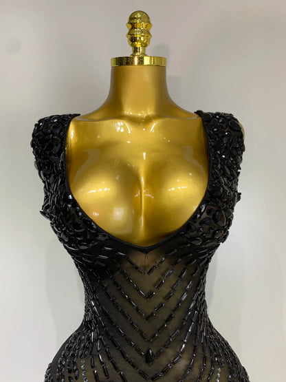 Frankie Rhinestones Mesh Dress
