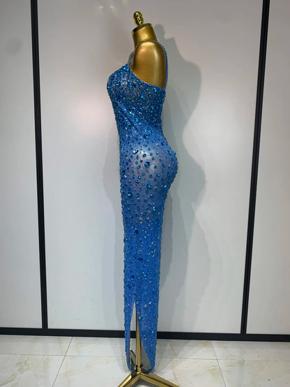 Zoey Rhinestone Mesh Maxi Dress