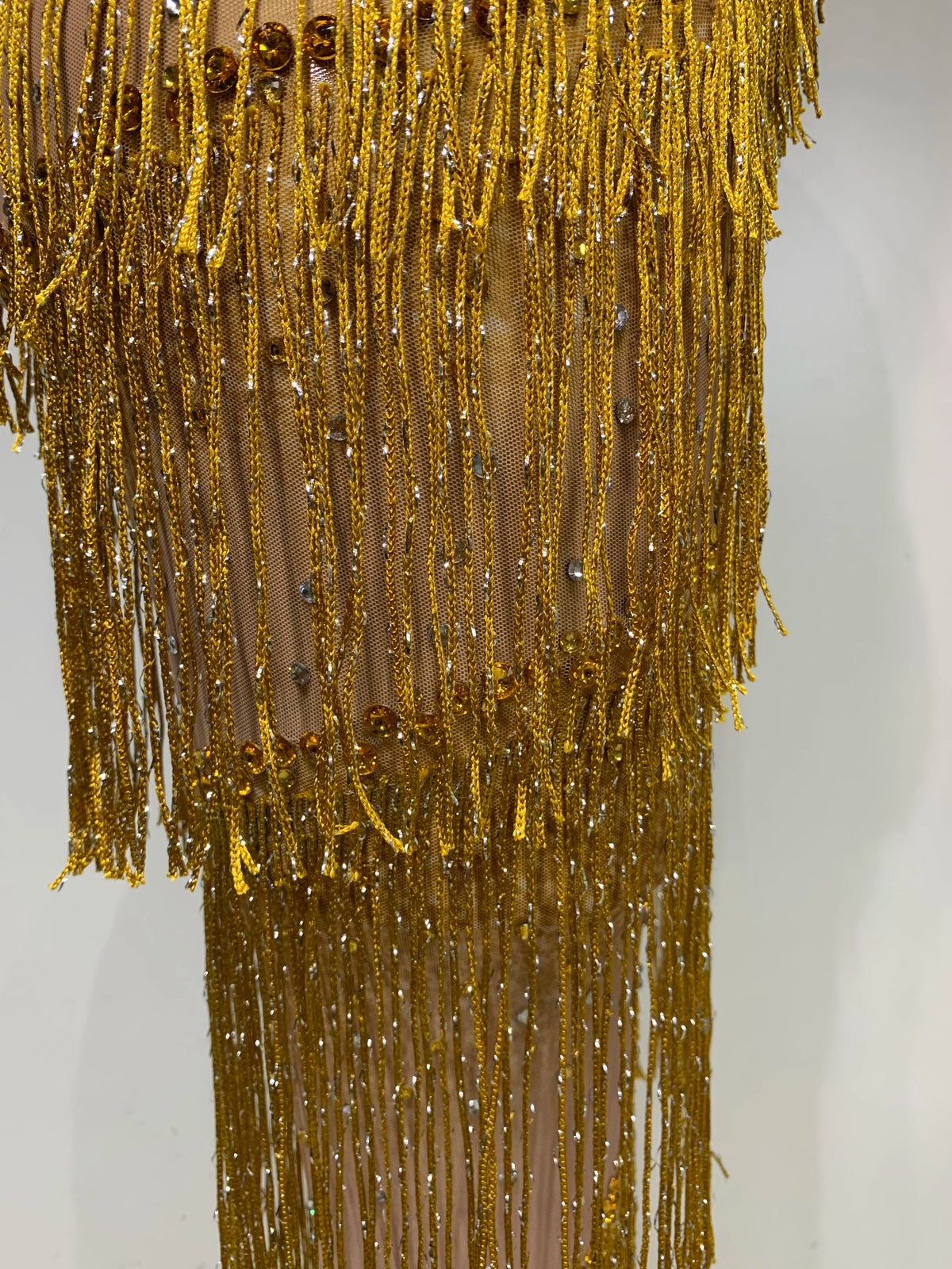 Maxine Tassel Mesh Maxi Dress