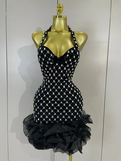 Sarah Rhinestone Bandage Mini Dress