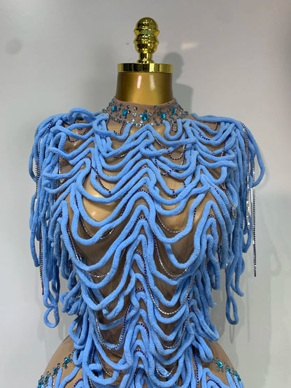 Monika Rinestone Mesh Mini Dress