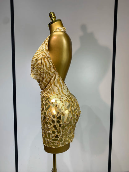 Witney Gold Mini Dress