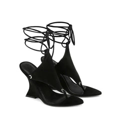 Ankle Strap Wedge High Heels