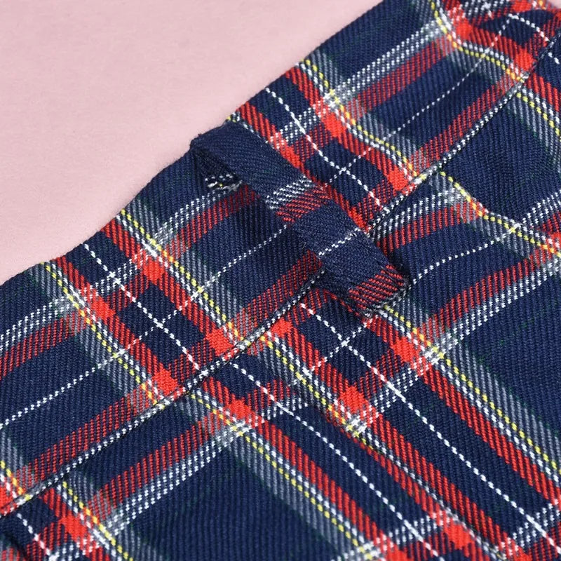Vintage Plaid Midi Skirt