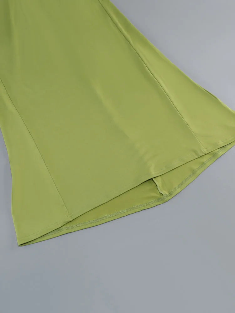 Green Cut-Out Maxi Dress