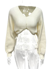 Erica Knit Lantern Sleeve Loose Top