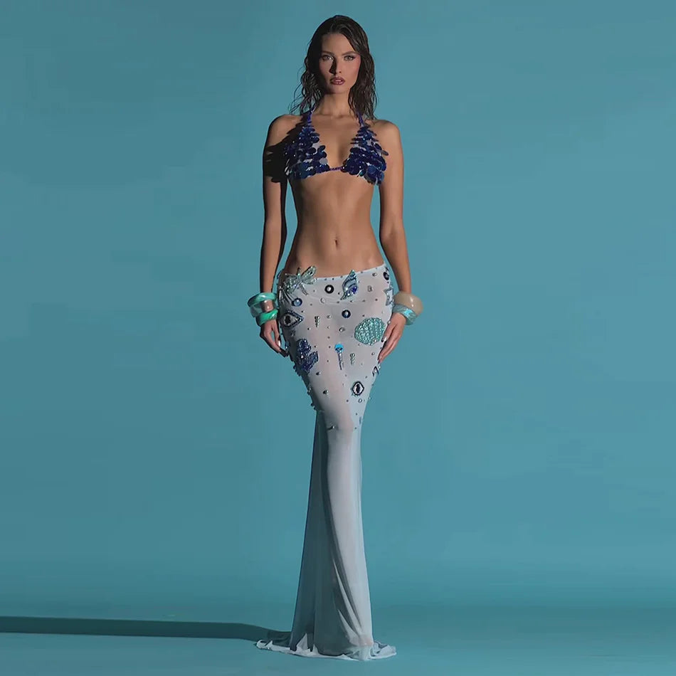 Starfish Mesh Skirt Set