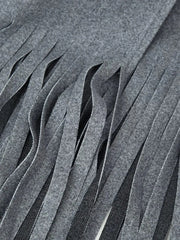 Wool Tassel Hem Coat