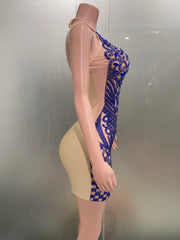 Sparkly Rhinestone Mesh Mini Dress