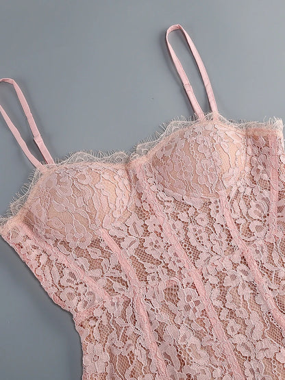 Floral Lace Bodycon Maxi Dress