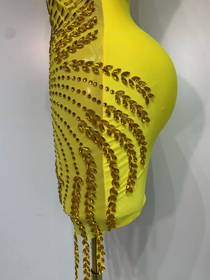 Frankie Rhinestones Mesh Dress