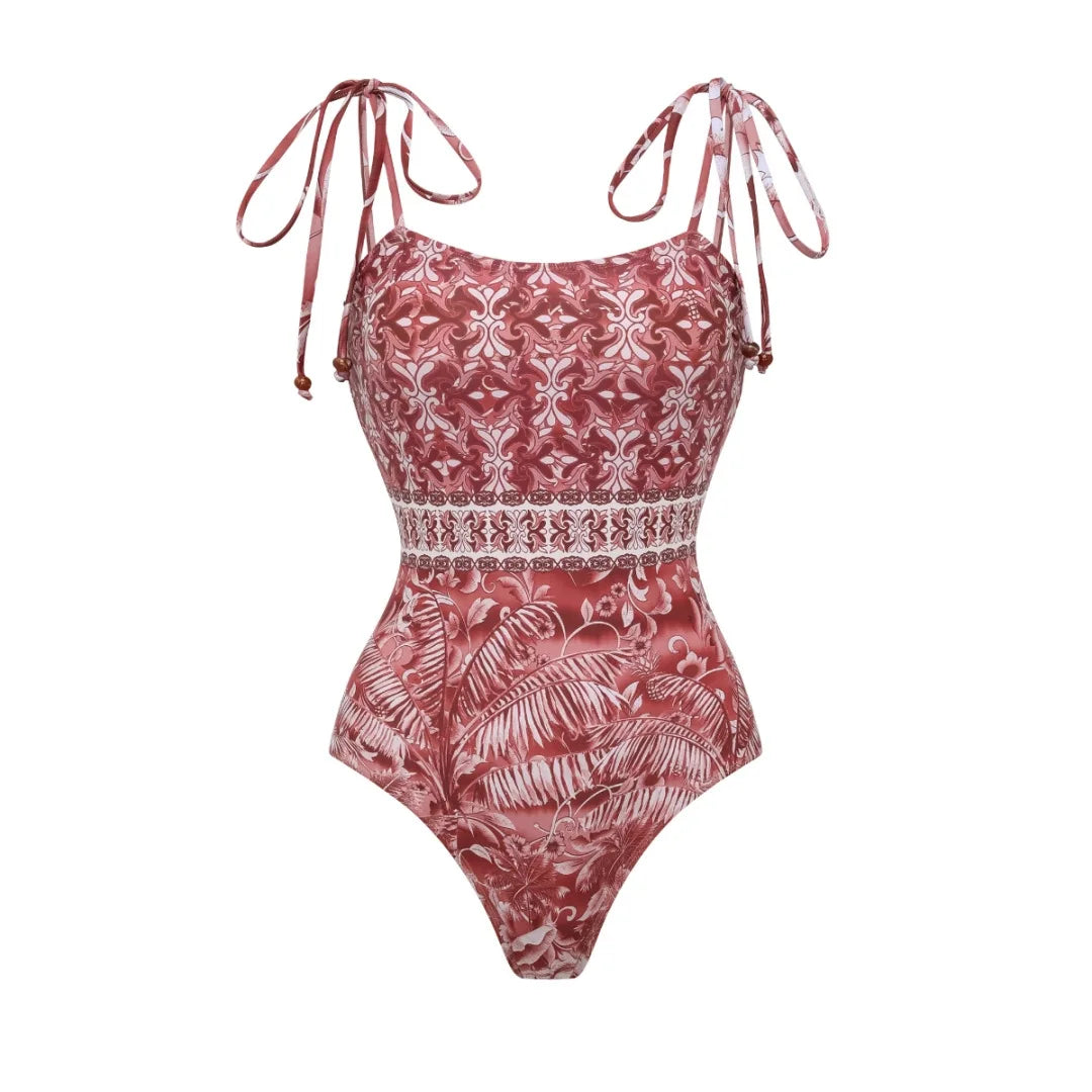 Vintage Floral Ruffle Bikini Set