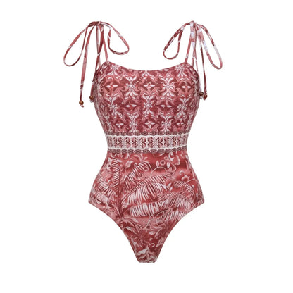 Vintage Floral Ruffle Bikini Set