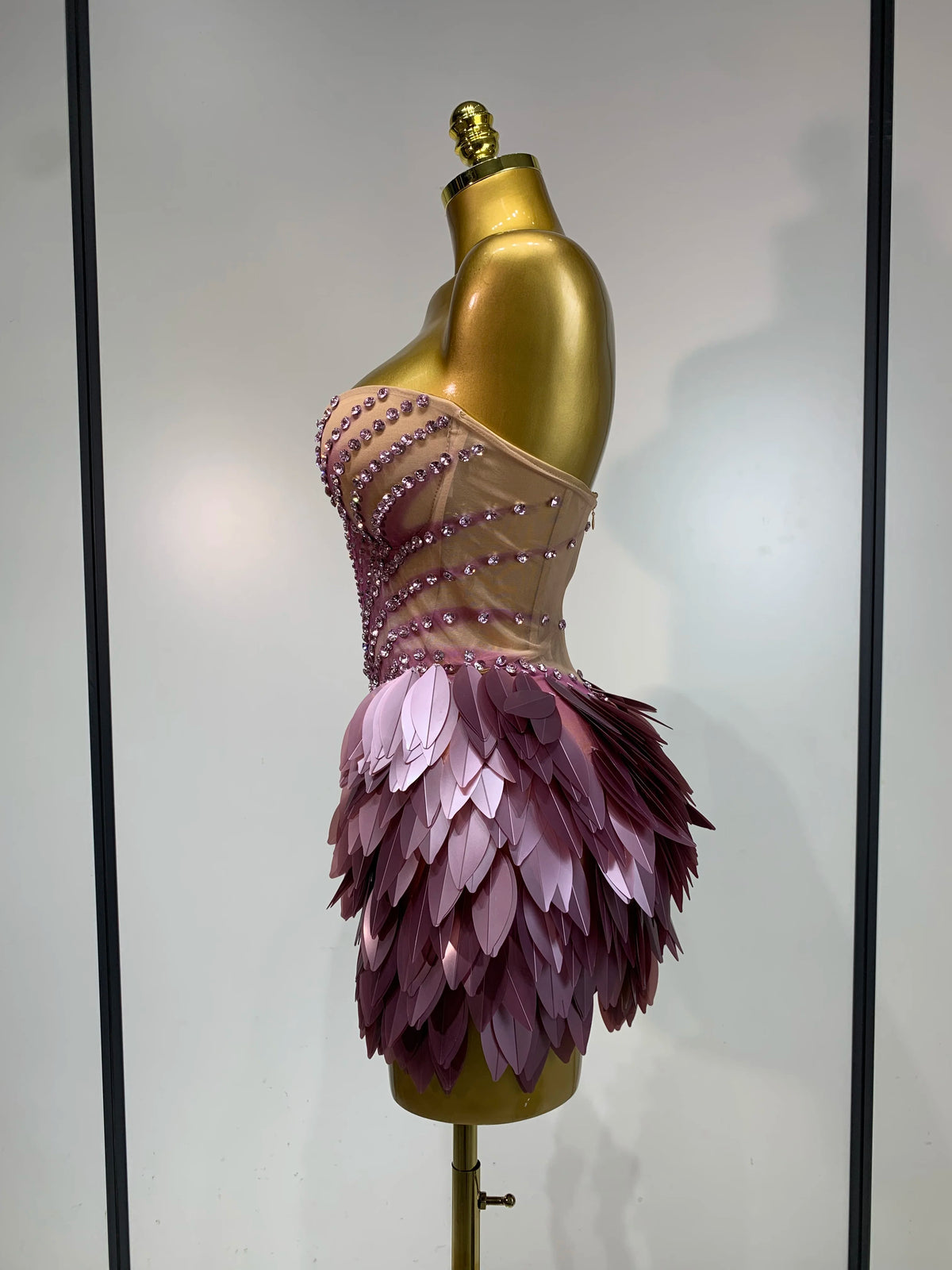 Sequins Mesh Mini Dress