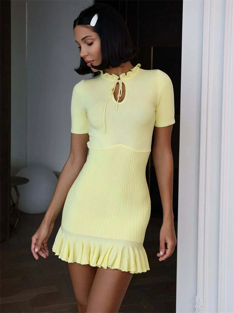Talina Knit Ruffle Mini Dress