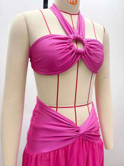 Belle Ruched Maxi Skirt Set