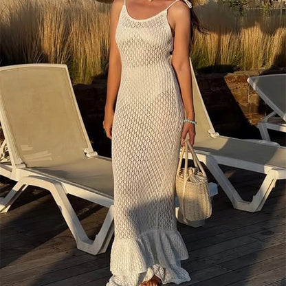 Miya Knit Ruffled Maxi Dress