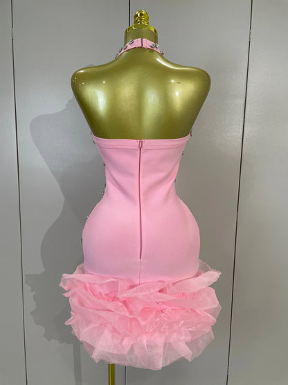 Sarah Rhinestone Bandage Mini Dress