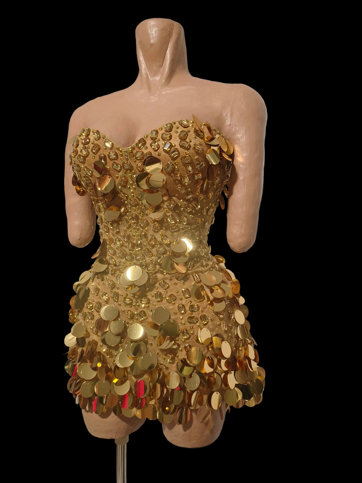 Esther Sequins Mesh Mini Dress