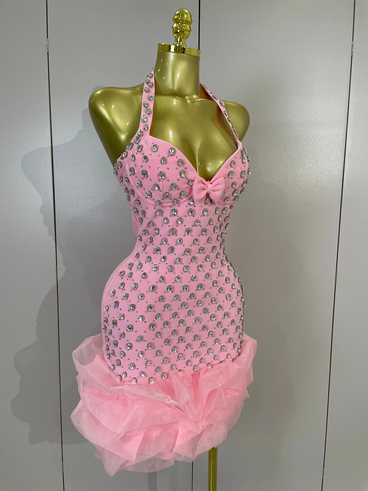 Sarah Rhinestone Bandage Mini Dress