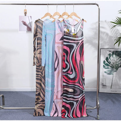 Marian Sheer Mesh Maxi Dress