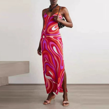 Vintage Satin Maxi Dress