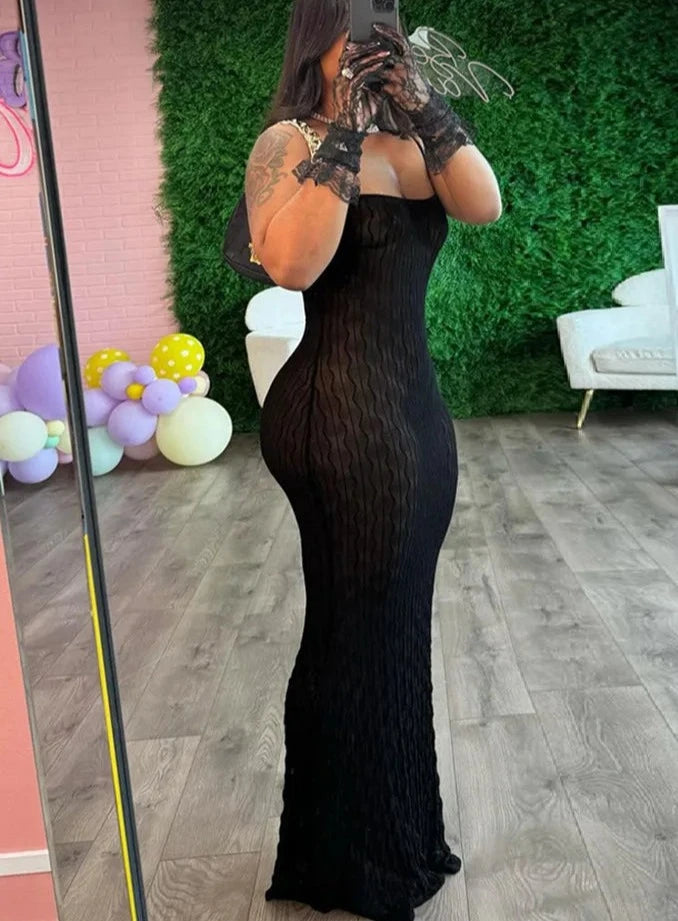 Come Thru Mesh Maxi Dress